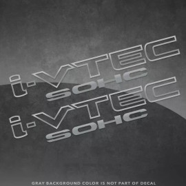PAIR 02-15 Fit Civic SOHC i-VTEC Decal Sticker OEM SIZE! Honda iVTEC R16 Silver