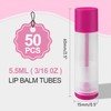 Lip Balm Container Tubes, 5.5ml, Clear with Colorful Caps, 50-Pack