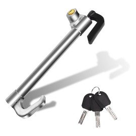 GAOLAOSY Universal Car Steering Wheel Lock, Retractable Double Hook Brake Locks Anti-Theft Device with 3 Keys, Adjustable Clutch Pedal Locks, Vehicle Security Lock Bar for Car Truck SUV