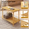Funecy 2-Tier End Table, Sofa Side Table with Storage, Narrow