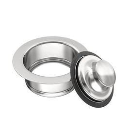 Sink Flange for Garbage Disposal and Sink Stopper Stainless Steel Fit Universal 3-1/2 Inch Standard Sink Drain Openings Kitchen Sink Garbage Disposal Replacement Accessories (Polished)