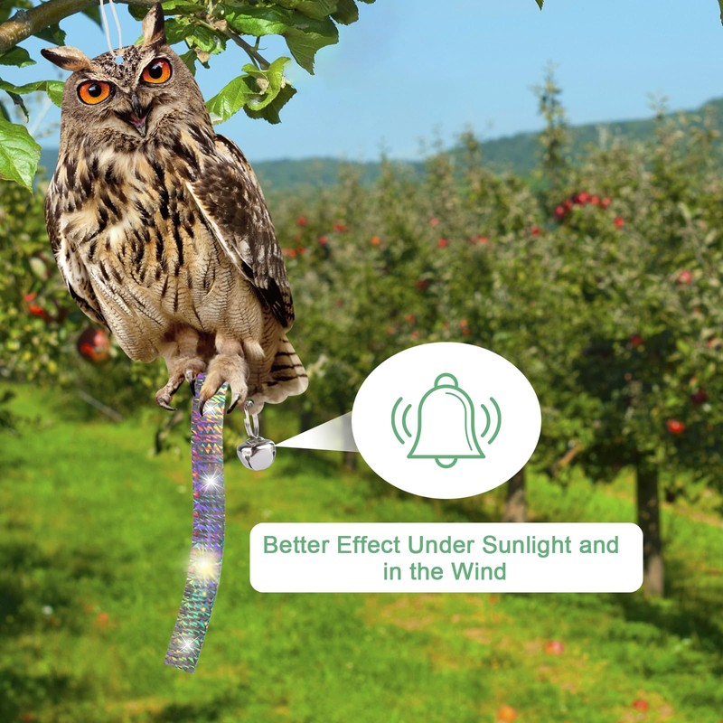 Lifreer Woodpecker Bird Scare Devices, 2PCS Owl Shape Reflective Deterrents