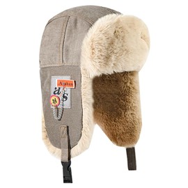 Bagkeak Unisex Adult Trapper Hat Winter Cap Ushanka Aviator Hat with Ear Flap Russian Hat for Cold Weather Y2K Grey