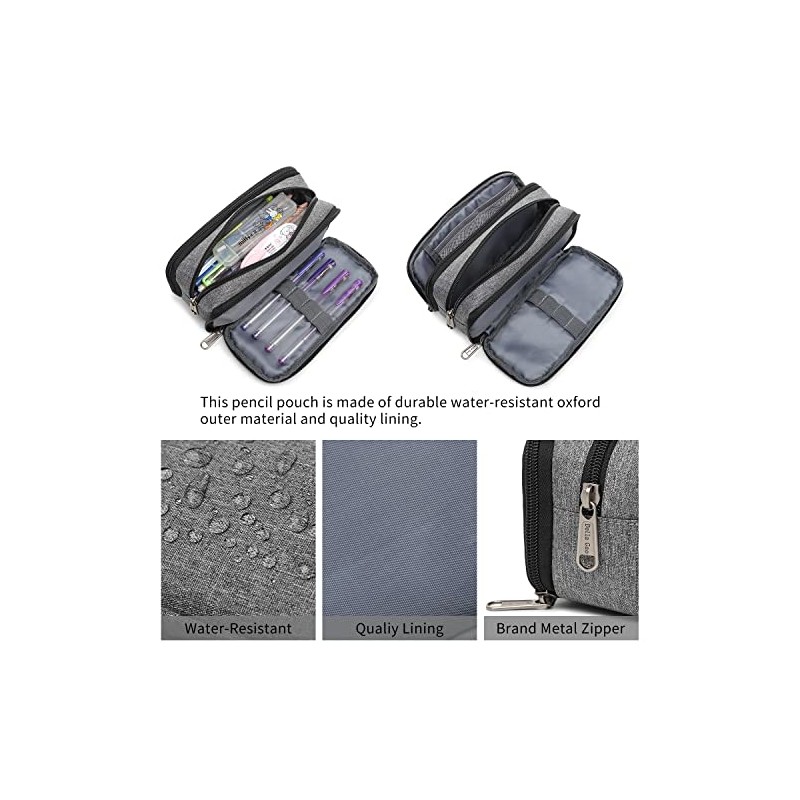 Della Gao Big Capacity Pencil Case, Aesthetic Pencil Pouch with