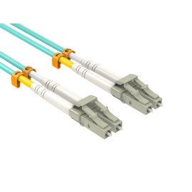 CableLeader 9m OM4 LC to LC UPC Duplex Corning Fiber Optic Cable 10GB Multimode 50/125 LSZH/OFNR Rated, LC-LC Network Cable, Fiber Patch Cable, Aqua