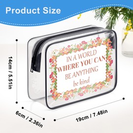 Be Kind Makeup Bag Motivational Gifts for Daughter Sister Inspirational Gifts for Her PVC Cosmetic Bag Birthday Christmas Graduation Gifts for Girls Women Friends Travel Zipper Toiletry Bag Pouch
