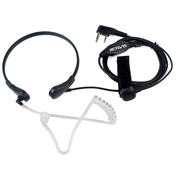 Retevis Throat Mic Walkie Talkie Earpiece with Mic 2 Pin,