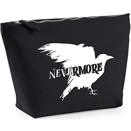 Hippowarehouse Nevermore Raven printed make up cosmetic wash bag 18x19x9cm