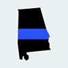 Alabama State Shaped Thin Blue Line Sticker Self Adhesive Vinyl