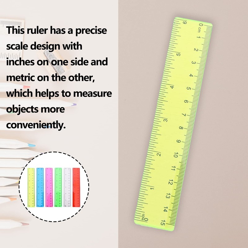 ZoeTekway Plastic Small Ruler Children's Small Ruler Primary School Flexible