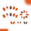 Almond Press on Nails Maple Leaf Fake Nails Thanksgiving Glue