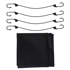 Outdoor 600D Oxford Cloth Waterproof Dustproof Air Conditioner Protective Cover for Outside UnitsBlack 81x81cm