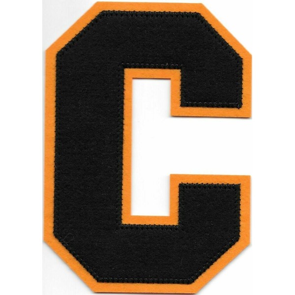 Unbranded 4 1/2" x 3 1/4" Black Orange Block Letterman's
