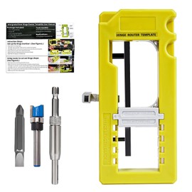 GOOBETTER Adjustable Door Hinge Jig Kit, Hinge Router Template & Installation Tool for Door Hinge from 3" to 5" Length, Radius 1/4" or Radius 5/8, Fits Square Hinge Types