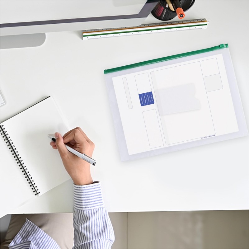 Pack of 12 A6 Clear Zippy Bags with Yellow Zip