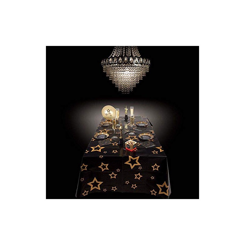 Boland 44158 Vip Black Stars Tablecloth 130 X 180 cm,