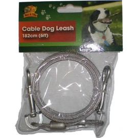 CABLE DOG LEASH 182cm (6ft) Colours Vary