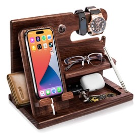 AEGTVA Regalo para Hombre y Mujer, Organizador de Buro y Escritorio, Organizador para Celular, Relojes, Llaves, Cartera, Accesorios para Hombre, Regalo de Cumpleaños, para Padres, Hombres