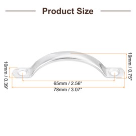 sourcing map Stainless Steel Door Pull Handles, 2Pcs 78mm/3.07" Long Door Handle with Screws Cabinet Drawer Hardware Handles Pulls