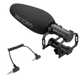 Zoom ZSG-1 Directional Microphone for Camera and Smartphone + Keepdrum ADP07 TRS-TRRS Adapter Cable