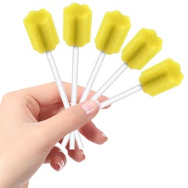 Pack of 250 Oral Care Sticks, Disposable Oral Care Sponge Swabs, Oral Care Oral Hygiene Sponge, Lemon Flavour, Sterile Swabs for Oral Hygiene in Dental Practices (Yellow)