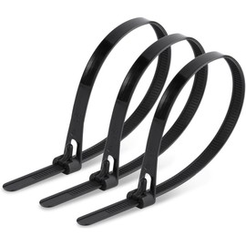 Heavy-Duty Reusable Zip Ties – 12-Inch 300 x 7.6mm, 120 lbs Tensile Strength, UV-Resistant Nylon Cable Ties for Indoor/Outdoor Use (100-Pack)