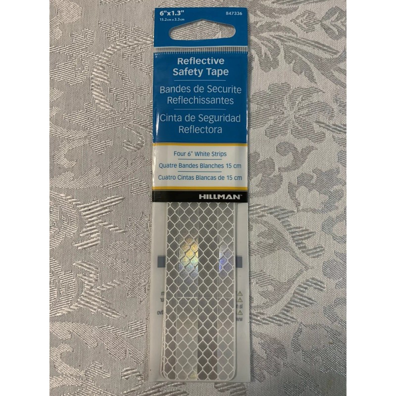 Hillman Silver 1-in White Reflective Vinyl Safety Tape 0.5-ft Model
