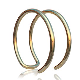 Tiny Gold Double Fake Hoop Helix Ring – Spiral Fake Helix Ring 20 Gauge Snug False Double Helix Piercing Faux Thin Helix Piercings Creolen (Gold)