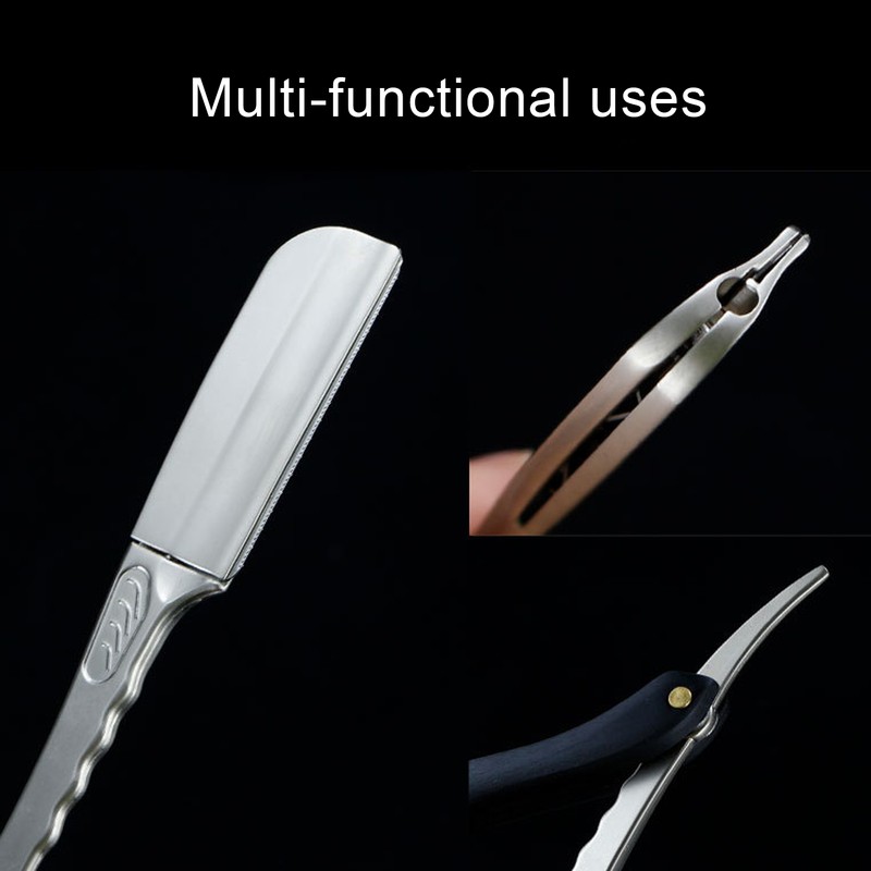 Men's Straight Edge Razor Zinc Alloy Wooden Handle Razor for