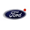 Mini Ford Blue Oval Novelty Logo Chrome Plated Plastic Emblem.