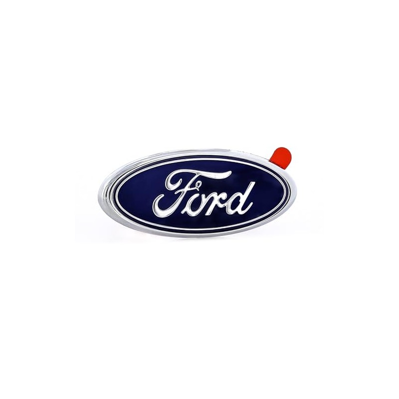 Mini Ford Blue Oval Novelty Logo Chrome Plated Plastic Emblem.