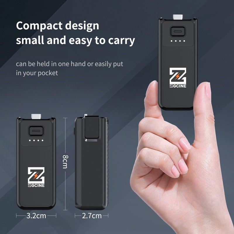 Osmo Pocket 4 Pocket 3 Battery Handle,ZGCINE PK-H01 7.7V/1600mAh Fast