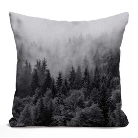 Tomda Misty Cotton Linen Cushion Cover Throw Pillow Case Home Office Decorative Square 45x45cm 18x18 Inch