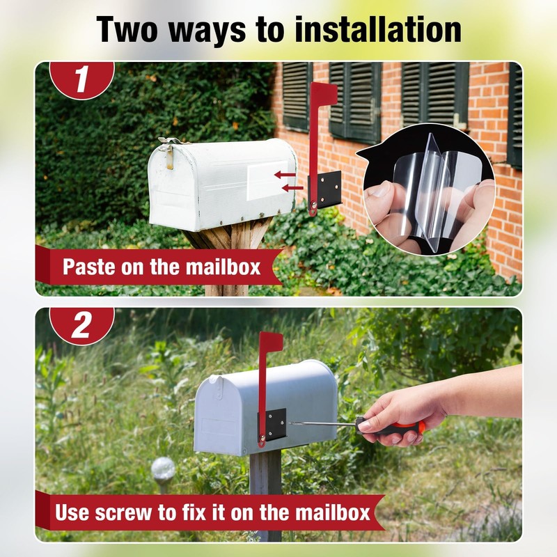 Merear Mailbox Flag Replacement Kit, Galvanized Steel Flag for Mailbox,