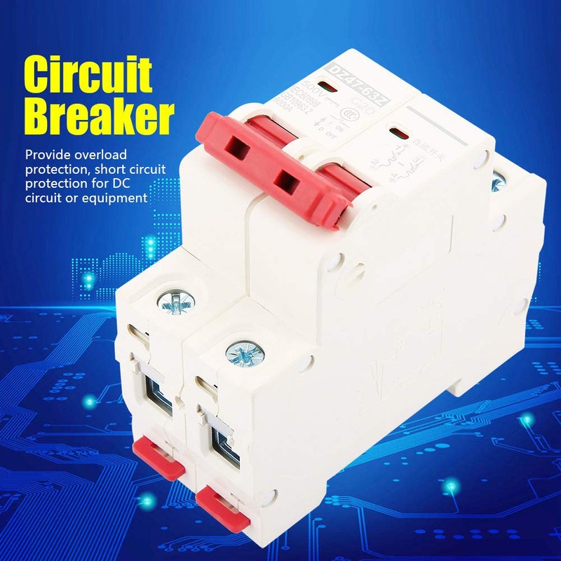 Circuit Breaker,2P DC 500V 20A Mini Circuit Breaker,MCB Safety Breaker,DZ47-63Z-2P,Provide