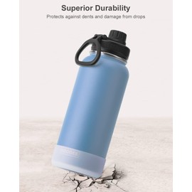 koodee Insulated Water Bottle, 32 oz Stainless Steel Double Wall Vacuum Wide Mouth Sport Bottle with Leakproof Spout Lid (Royal Blue)