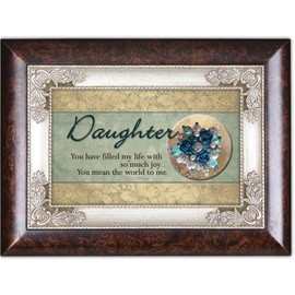 Cottage Garden Daughter Filled My Life with Burlwood Jewelry Music Box Plays Light Up My Life