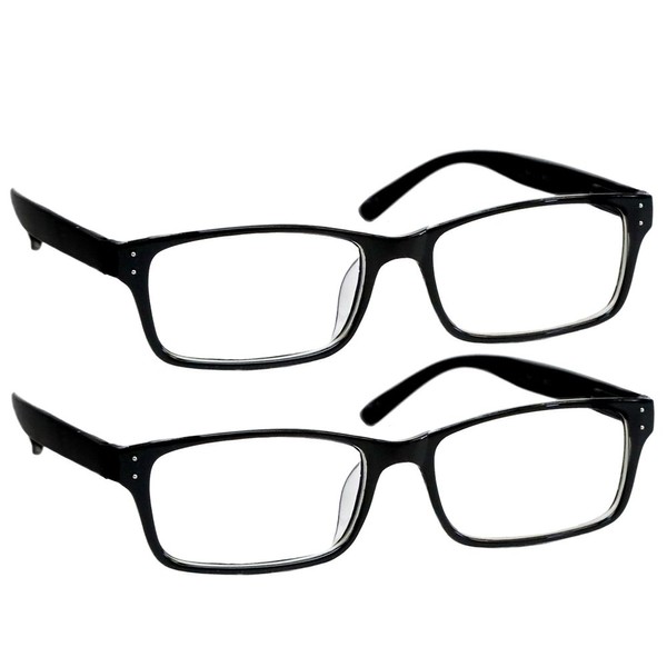 TruVision Readers Computer Reading Glasses 9603-CG-2PK-Black-3.50