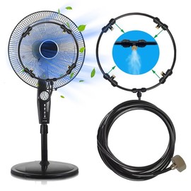 Fan Misting Kit Fan Misters for Cooling Outdoor Misting Fans for Outside 18 Inches Misters for Outside Patio with 9.85FT Misting Tube and 4 Brass Mist Nozzles for Garden Barbecues Parties (18 IN)