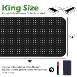 NIULAFR Grounding Mat for Bed, King Size Earth Connected Conductive Grounding Mattress Pad for Better Sleep, Reduce Stress, Improve Health