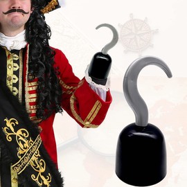 GRUPO CARNAVALLIA Garfio Capitán Pirata Gancho Accesorio Disfraz Halloween Gancho Mano Jack Sparrow Accesorio Pirata Fiesta 1pza