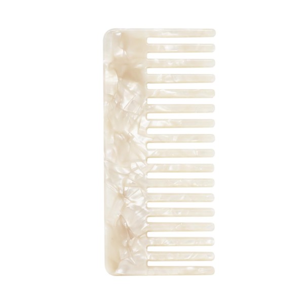yueton 1 Pack Acetate Wide Tooth Comb Stylish White Comb