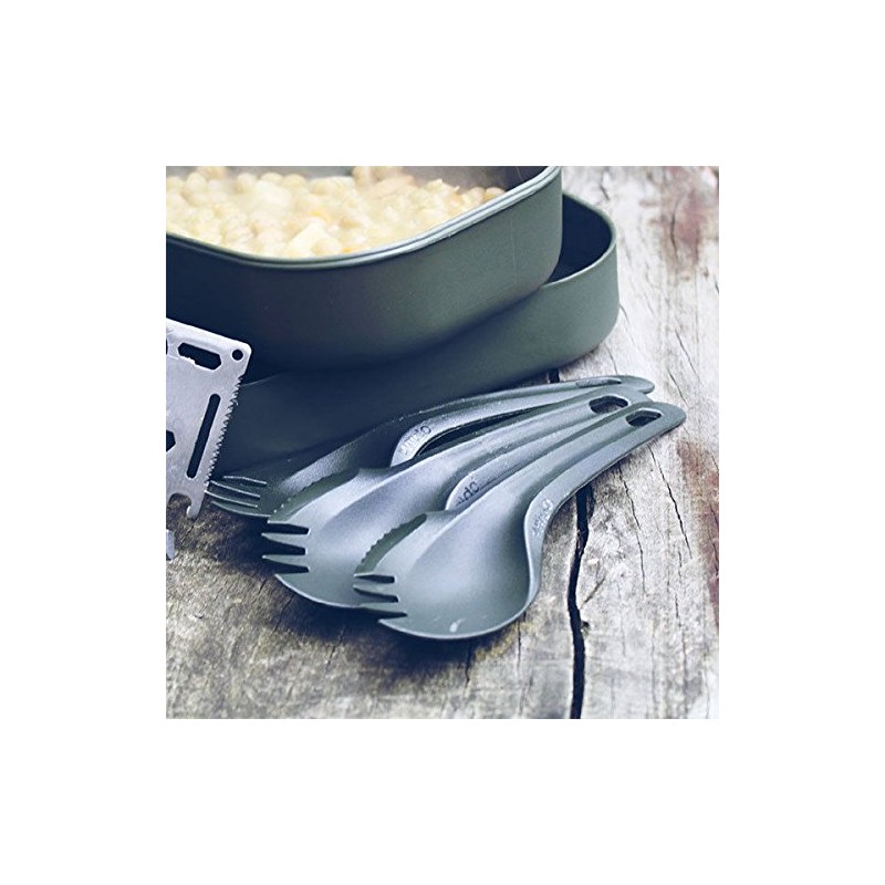 Survival Besteck Spork Wildo Oliv Messer Gabel Löffel 3in1 Geschirr