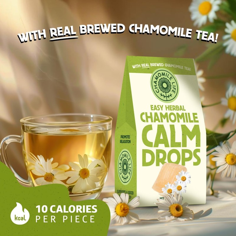 Easy Herbal Chamomile Calm Drops - Low-Calorie Hard Candy with
