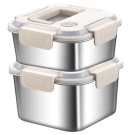 PiaoRong Container for Household Use or Kitchen Use of Precious Metal | Stainless Steel Food Storage Container | Silicone | Leak Proof