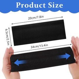 Telooco 2 Pieces 6.5 cm Wide Headbands for Women Cotton Soft Elastic Non-Slip Sweat Absorbent Black Thick Headscarves Gym Yoga Headband for Women and Girls