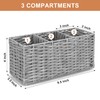 Ayiaren Gray Wicker Cutlery Silverware Holder Utensil Organizer Holder for