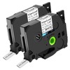 NineLeaf 2 Roll Black on White Heat Shrink Tubes Label