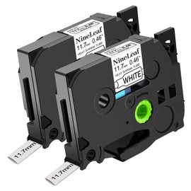 NineLeaf 2 Roll Black on White Heat Shrink Tubes Label Tape Compatible for Brother P-Touch HSe-231 HSe231 HS231 HS-231 for GL-100 PT200 PT1000 PT1100 PT1200 PT-E200 PT1180 ST1150 Label Maker