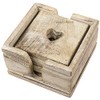 ProdBuy Limited Set of 6 Square Carved Heart Coasters with